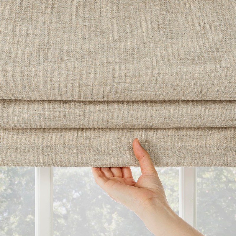 Sun Zero Seraphina Textured 100% Blackout Cordless Roman Shade, 33"