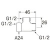 SANEI G1/2 JT6-6X-13 Plumbing Components, Cheese with Single Nut, Rotary