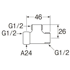 SANEI G1/2 JT6-6X-13 Plumbing Components, Cheese with Single Nut, Rotary Bag Nut with Gasket