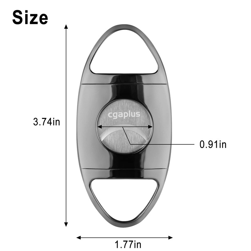 Cigar Cutter Stainless Steel Double Blade Guillotine with Leather Pouch
