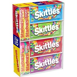 SKITTLES & STARBURST Full Size Variety Mix for Christmas Candy Gifts & Stocking Stuffers, 30 Count
