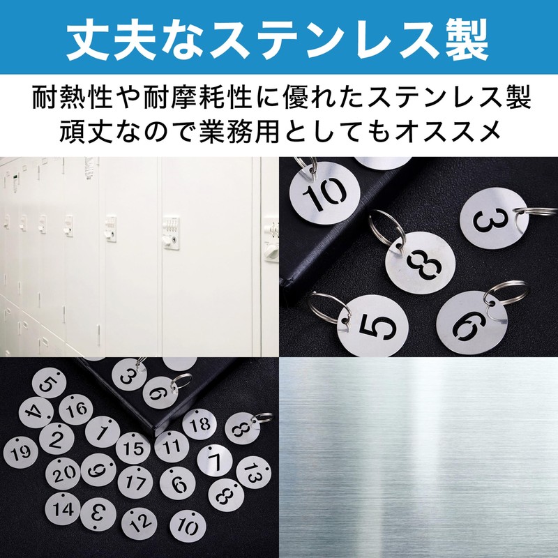 Felimoa Round 1-40 Stainless Steel Door Number Tag with Key