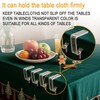 12 Pieces Clear Tablecloth Clips, Adjustable Plastic Table Cover Holders,