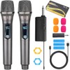 2 Pcs Micrófono de Karaoke Inalámbrico, Micrófonos Dinámicos Recargables, Bocina