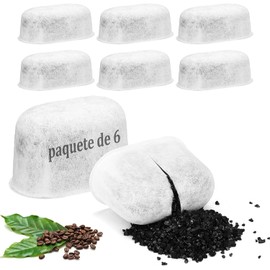 Filtro para Cafetera Aplicable a Cuisinartm,paquete de 6 Filtros de Agua para Cafeteras, Filtros de Carbón Activado, Compatibles con Todas las Cafeteras Cuisinart (6 Pieza)
