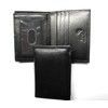 L-Fold Credit Card Trifold Black Leather Wallet - RFID Blocking