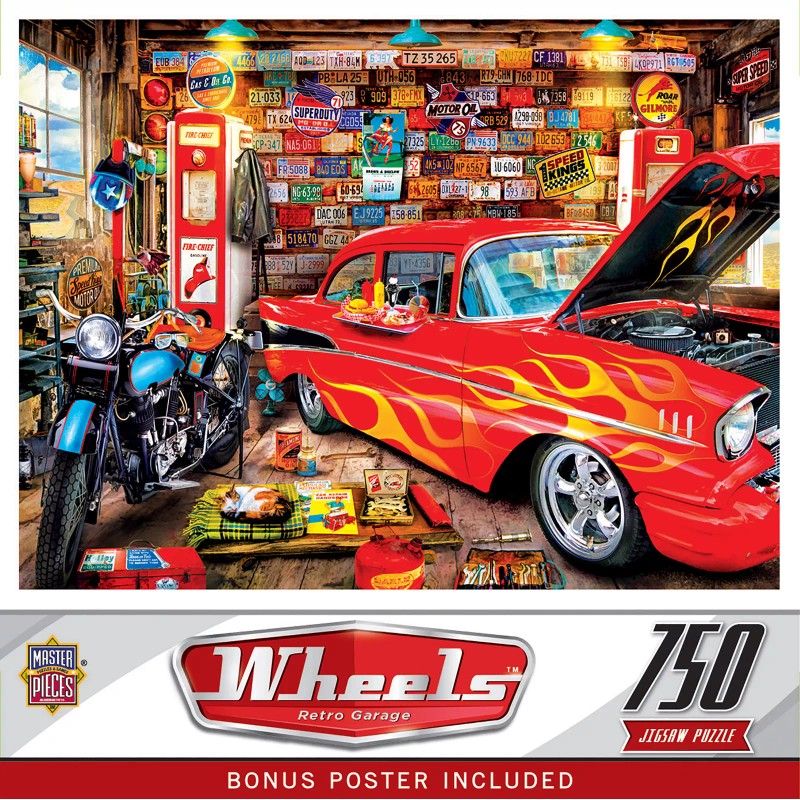 MasterPieces - Wheels - Retro Garage 750 Piece Jigsaw Puzzle