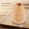 Fdit Cute Smiling Face Wooden Toothpick Cylinder Box Holder Outlet