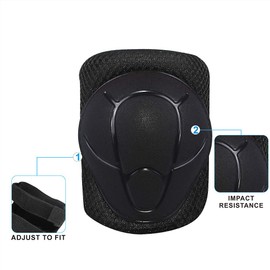 LANOVAGEAR Knee Pads Children's 2-8 Years Pads Inline Skates Children – Skate Protectors Set of 6 – Knee Pads Children's Protectors Knee and Elbow Pads (Black-lk, M)