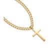 Jewow Stainless Steel Men's Cross Pendant Necklace with 7mm Wide