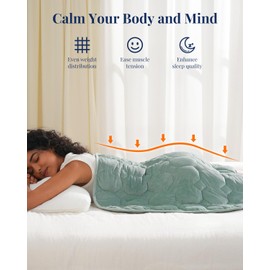 Kivik Weighted Lap Blanket for Adults，Small Weighted Blanket 7 lbs，Weighted Lap Pad，Mini Heavy Travel Blankets，Portable & Breathable 24"x29", Sage Green