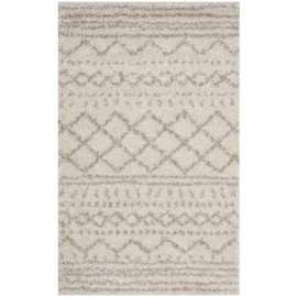 Safavieh Arizona Shag Collection ASG741A Moroccan 1.2-inch Thick Area Rug, 2' 6" x 4', Ivory/Beige