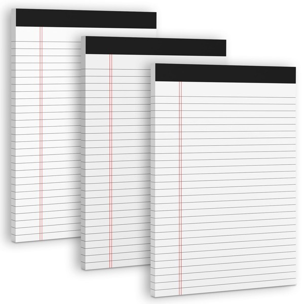 3 Pack White Legal Pads 8.5 x 11 Note Pads,