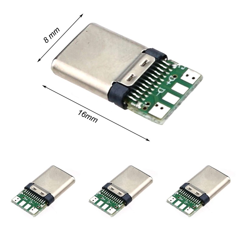 Teansic 20 Pcs USB 3.1 Type C Male Plug Socket