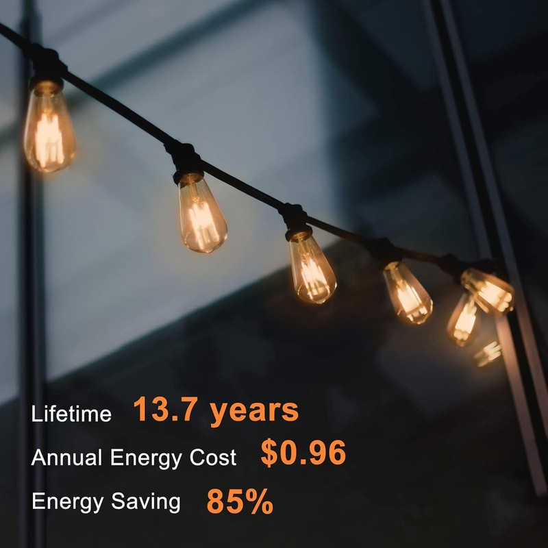 TJOY 12 Pack Vintage LED Edison Amber Light Bulbs, 60W