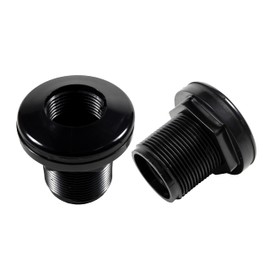 HQRP 2-Pack 3/4" ABS Bulkhead Fitting Double Threaded Water Tank Connector for Rain Barrels, Aquariums, Water Tanks, Tubs, Pools