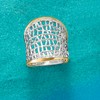 Ross-Simons Sterling Silver and 14kt Yellow Gold Free-Form Lattice Ring.