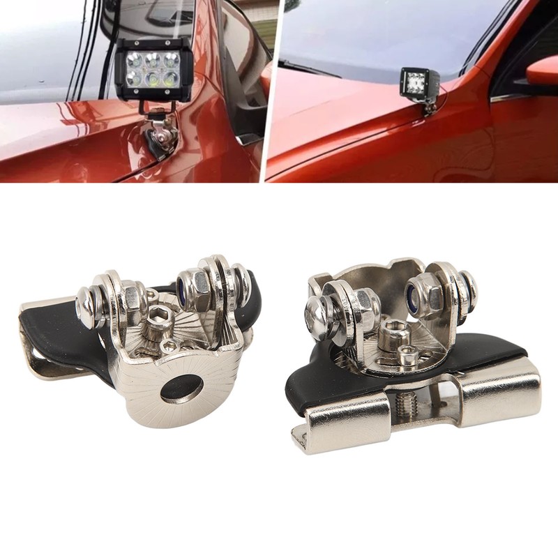 2PCS LED Light Mounting Bracket Steel Rubber Rust Prevention Anti