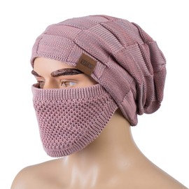 REDESS Beanie Hat for Men and Women Winter Warm Hats Knit Slouchy Thick Skull Cap with Face Cover