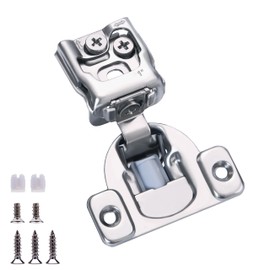 Soft Close Cabinet Hinges, HTCELLE 2 Pack 1 Pair 1 inch Overlay Self Slow Closing Door Hinges for Kitchen Cabinets, Face Frame Cabinet Concealed Hinges with Built-in Damper, 3 Way Adjustability