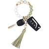 Pulsera de silicona con abalorio, llavero para mujer, con borla