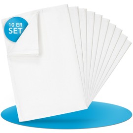 Bertsch Hotelwäsche GmbH Set of 10 Half-Linen Tea Towels 50 x 70 cm White