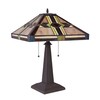 Chloe Lighting Carla Tiffany-Style Mission Blackish Bronze 2 Light Table