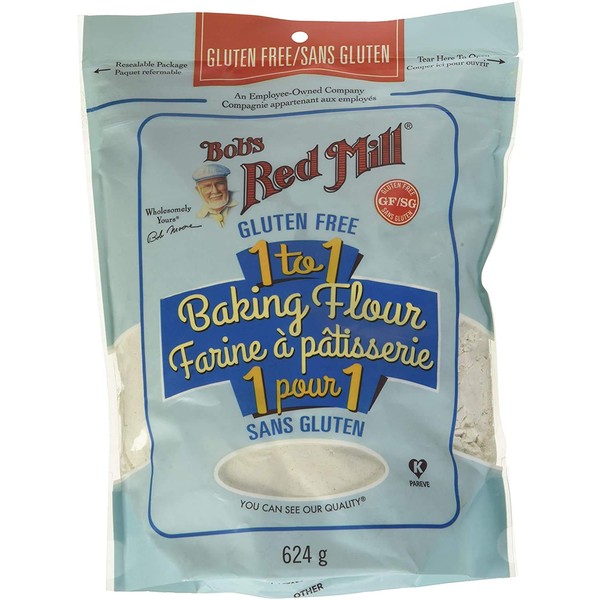 Bob's Red Mill 1-to-1 Baking Flour, Gluten Free 624g (Pack of 1)