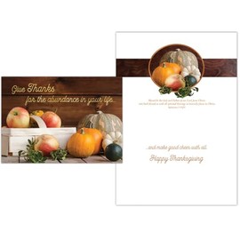 Shared Blessings Gifts of Autumn 1 Count Religious Thanksgiving Card with King James Version Scripture Bible Verse and Envelope