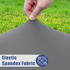 Moosfor Round Spandex Table Cloth, Elastic Fitted Waterproof Tablecloths for 36"-44" Tables, Stretch Washable Picnic Table Cover for Camping, Dining, Indoor and Outdoor, Grey