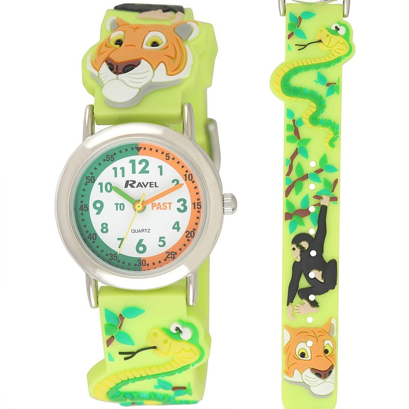 Ravel Children's 3D Tiger Time Teacher Jungle Watch