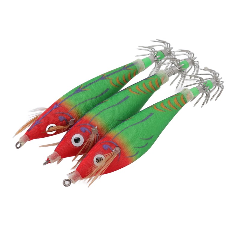 14Pcs Luminous Squid Hook Lure 8cm Artificial Shrimp Shape Fishing