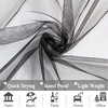 Draphelle Extra Wide Outdoor Curtains Waterproof Black Voile Mesh Screen