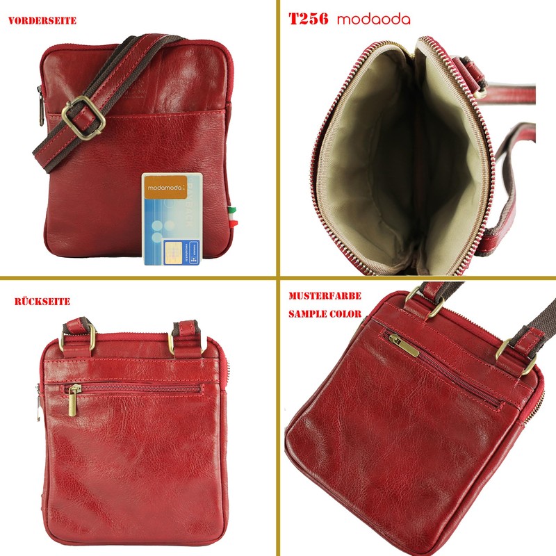 modamoda de - T256 Italian Leather Shoulder Bag Messenger Bag