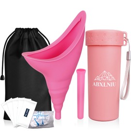 ABXLNIU Update Female Urination Device with Cup, Female Urinal Pee Funnel for Women to Standing Up Pee, Womens Pee Funnel Post Surgery Urine Funnel, She Pee Wee Cup for Car, Travel