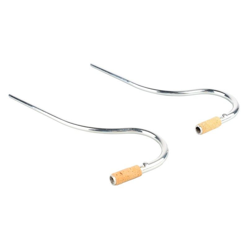 2PCS Bassoon Mouthpieces Silver Plated Curved Neck with Cork Joint