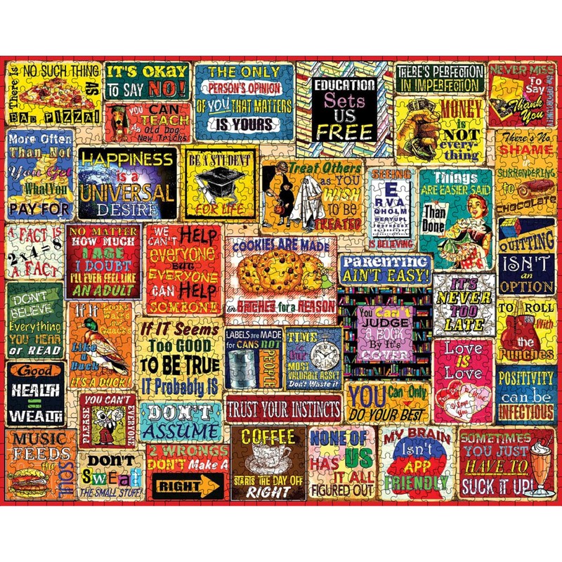 White Mountain Things I Have Learned Puzzle 1000 Piece Vintage