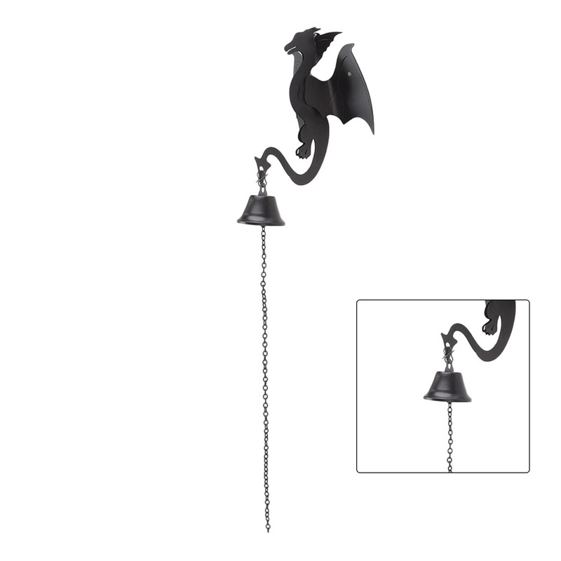 Wind Chime Gothic Dragon Design Retro Style Home Decoration Iron