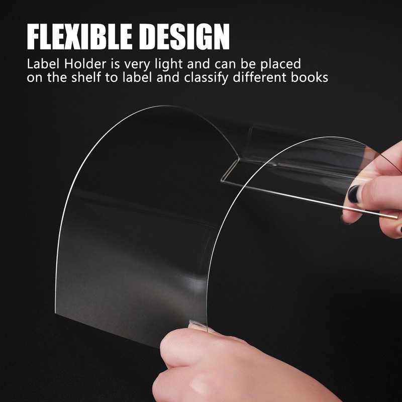 Containlol 100 Pieces Moveable Shelf Label Holders Clear Shelf Moveable