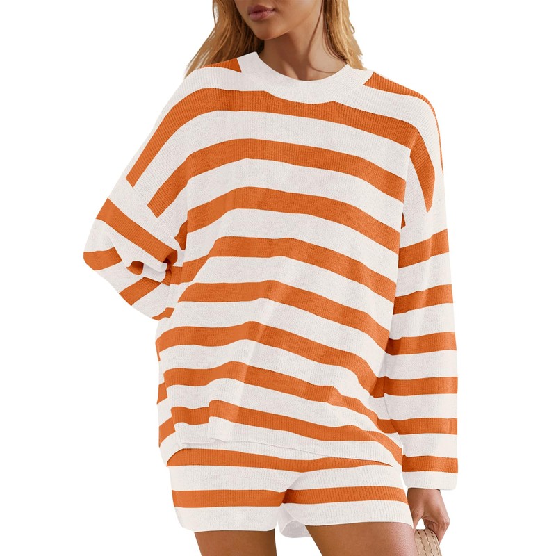 Panadila Womens Striped Sweater Set Oversized Lounge Sets Matching Pajamas