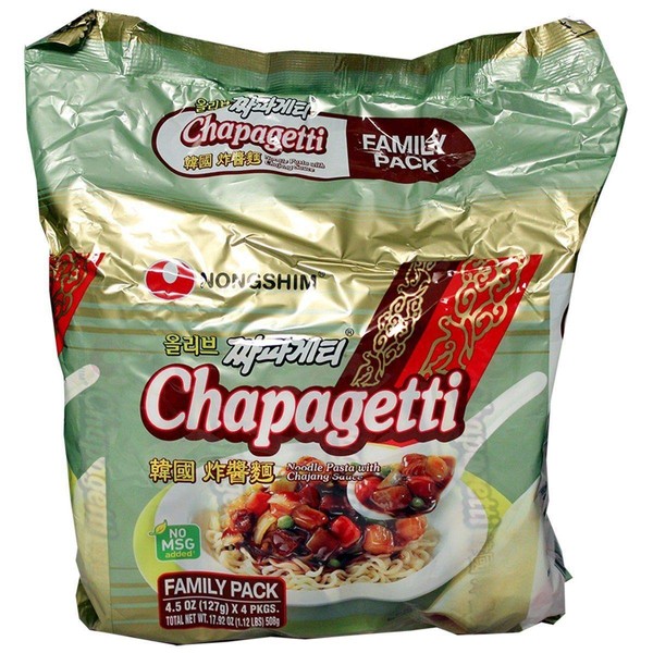 Nongshim, Chapagetti (Noodle Pasta with Chajang Sauce) (4 count, 4.48 oz each), 17.92 oz