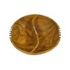 Friendly Trading Wild Olive Wood Divided Snack Bowl 8inch 20cm