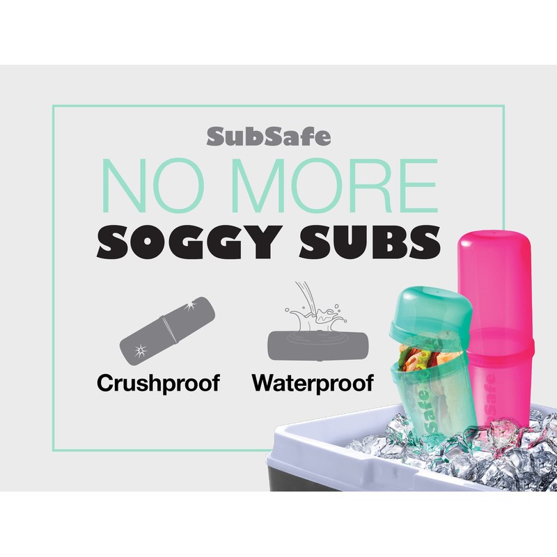 SubSafe Sub Sandwich Plastic Container for Coolers (Seafoam Green)