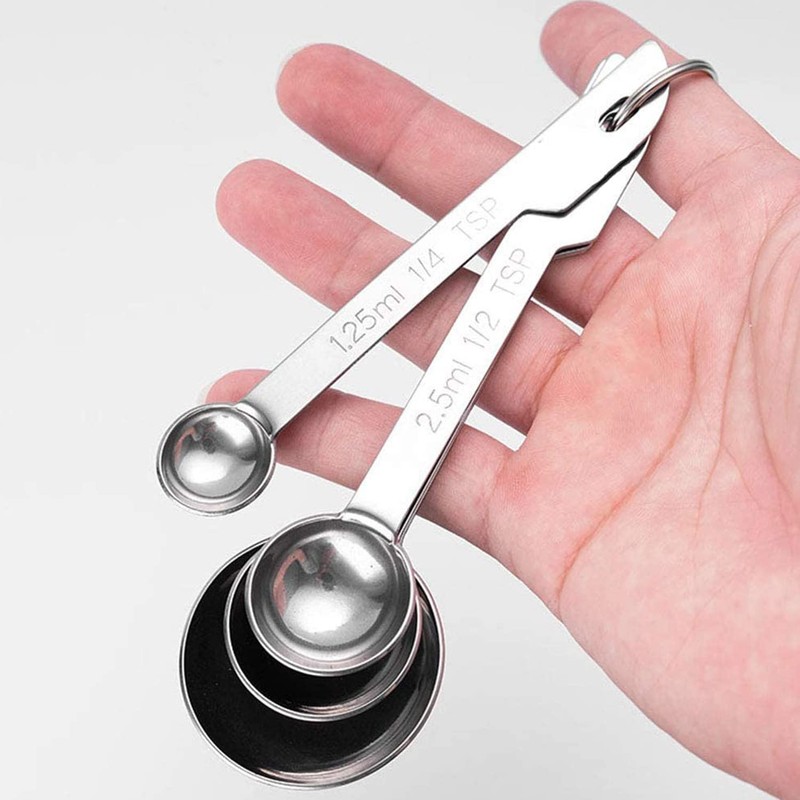 Vivi Bakie Measuring Spoons, Set of 4/8, Stainless Steel, Thick,