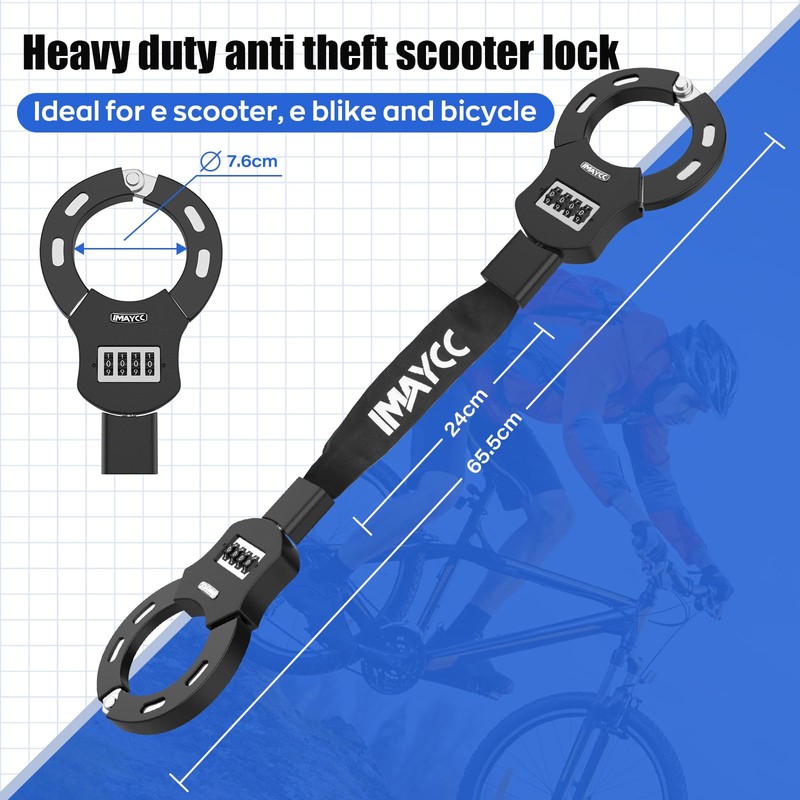 IMAYCC Scooter Lock, 4 Digit Combination Electric Scooter Locks Anti