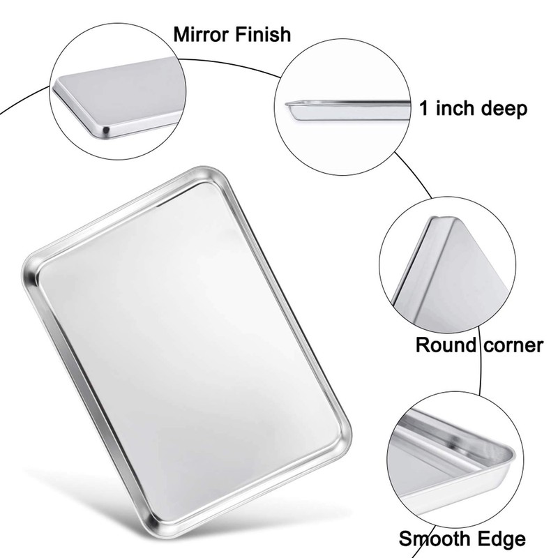 TeamFar Baking Sheet with Cooling Rack, Stainless Steel Half Size
