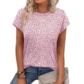 Alaroo Womens Summer Tops 2025 Trendy Tshirts Shirts Loose Fit Beach Vacation Clothes Floral Boho Fashion Hawaiian Print 24 M