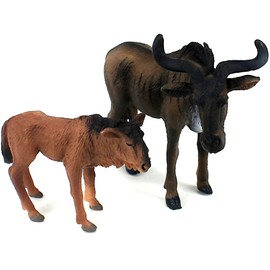 musykrafties African Jungle Animals Toy Wildebeest Figure Realistic Plastic Figurine Playset Lot 2-piece