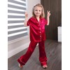 Arshiner Girls Pajamas Silk Satin Button Down Pjs 2 Piece
