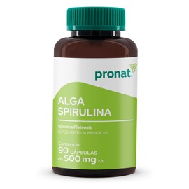 PRONAT | Alga Spirulina 100% Pura, Suplemento Alimenticio, 90 cápsulas de 500 mg